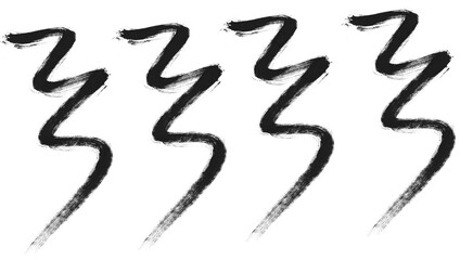 Fototapeta premium Hand Drawn Z-Shape Scribble Brush Strokes Set