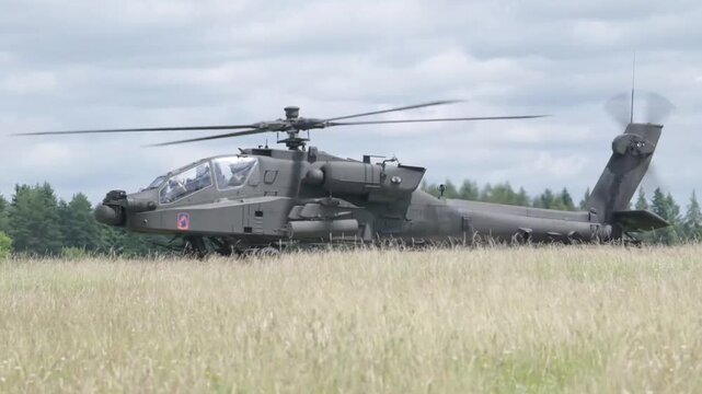 Attack Helicopter Squadron Flying in Formation
