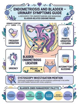 Bladder endometriosis and urinary symptoms medical infographic guide