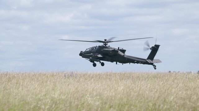 Boeing AH-64 Apache Helicopters During Combat Training