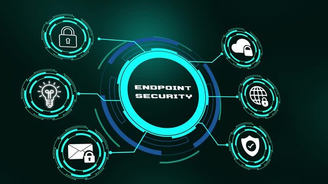 Endpoint Security Device Protection Cyber Tech Motion Graphic