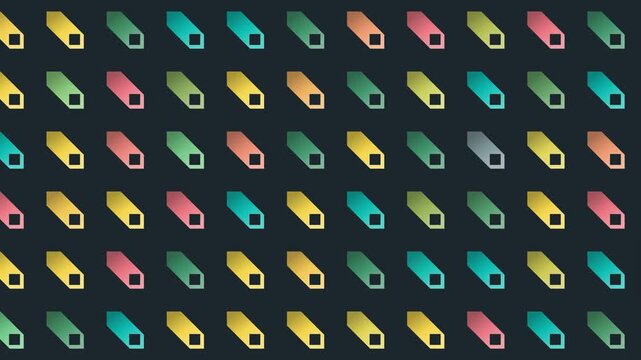 Seamless abstract pattern loop in black, green, pink - modern animated 4K motion background for video editing, social media and presentation