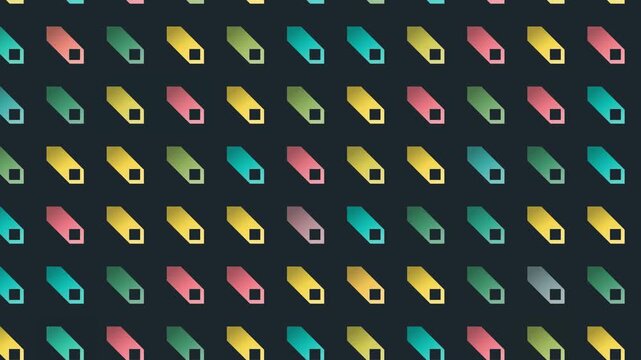 Seamless abstract pattern loop in black, green, pink - contemporary animated 4K motion background for video editing, social media and presentation