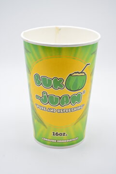 Buko juan coconut juice cup in Manila, Philippines