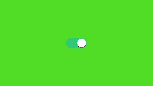 UI toggle switch animation, on off slide interface green screen
