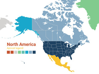 Naklejka premium North America Map Infographic with Color Legend for Data Analysis