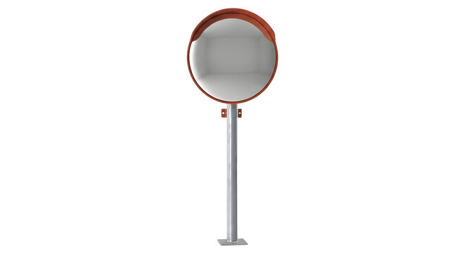 Convex Traffic Safety Mirror Isolated on Transparent Background PNG