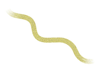 Fototapeta premium Golden glitter brush stroke curving diagonally with sparkle and shine isolated on transparent background