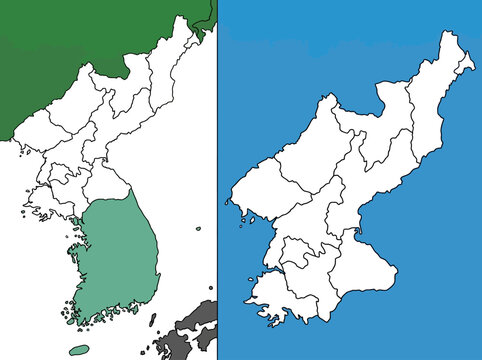 North Korea Administrative Map with Provincial Borders - Detailed DPRK Vector Illustration for Educational and Geopolitical Use
