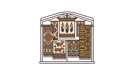 Ornate classical architectural facade illustration with intricate details. © Ahmad