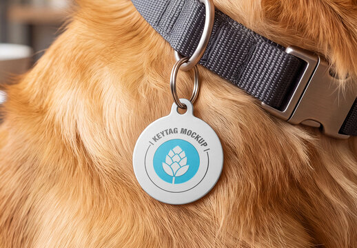 Pet Dog Tag Mockup