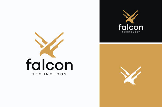 Bird Silhouette with Initial Letter F as Wing for Falcon Freedom Flight Feather Flap Flock Fly logo design