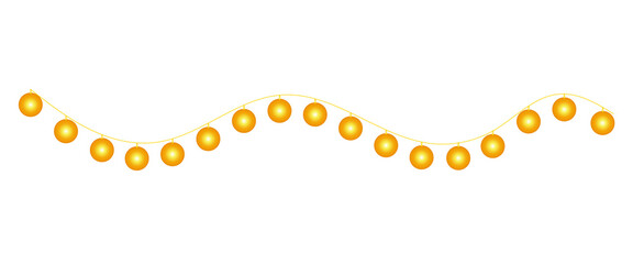 Obraz premium Golden string lights glowing warmly during festive celebrations Isolated on transparent background