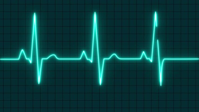 Sky Blue color EKG heart line monitor. Emergency EKG monitoring. pulse line. ECG heartbeat monitor. Motion graphics of Electrocardiogram Medical