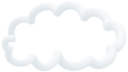 Obraz premium Soft Fluffy Cloud Border with Transparent Background – White