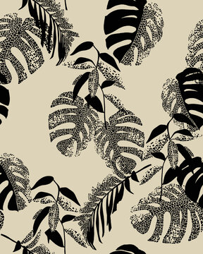 Black and white zebra finch birds perched on branches in minimalist line art illustration