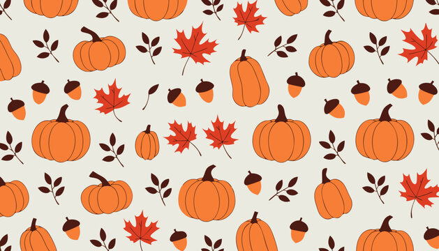 seamless pattern with pumpkins