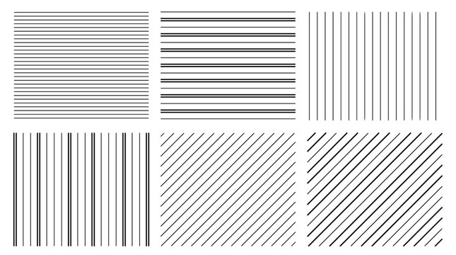 Set of landscape architecture cad hatch patterns with black line textures for technical floor plans, section drawings, engineering schematics, cad