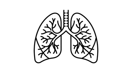 Naklejka premium Minimal Human Lungs Outline Vector