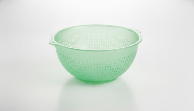Green Plastic Colander, concept of Kitchen Essentials