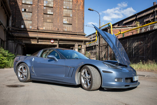 Poland, Stalowa Wola - 14th July, 2026: Corvette C6 Grand Sport. 430 KM 6.2 l ls3 2011 Sonic Blue