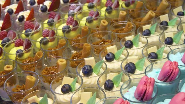 Fresh berry dessert selection at gourmet buffet