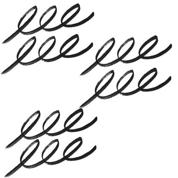 Curly Hand Drawn Letter E Brush Set &ndash; Continuous Script Scribble Strokes for Typography Design

