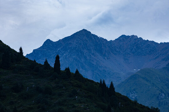 Scenic mountain landscape of Medeu resort in Almaty, Kazakhstan.
