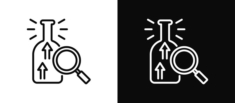 Bottleneck icon set black and white
