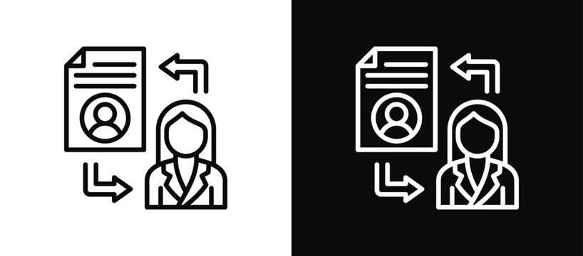 Peer Review icon set black and white