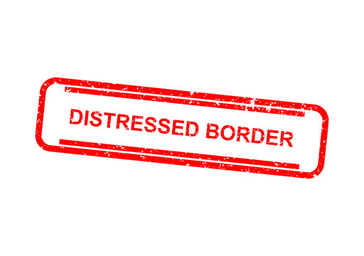 Red distressed border stamp with text label illustration
