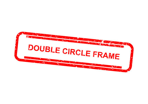 Red double circle frame stamp with text placeholder illustration