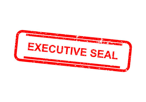 Red executive seal stamp with official label illustration