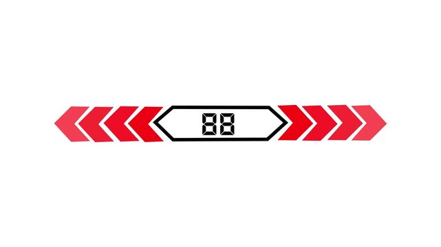 Text 88 icon with two beside arrow and dark background 4k motion video animation.