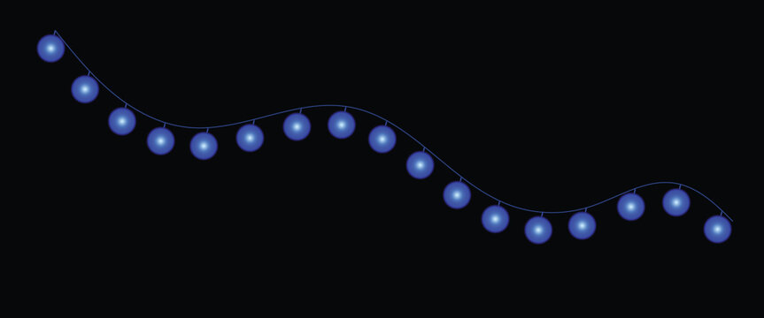 Abstract blue string lights glowing warmly during festive celebrations  vector illustration
