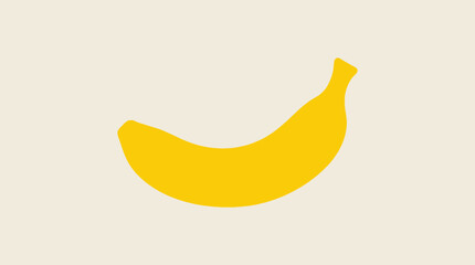 Minimalist flat vector illustration of a single yellow banana isolated on a light background. © Ira Project