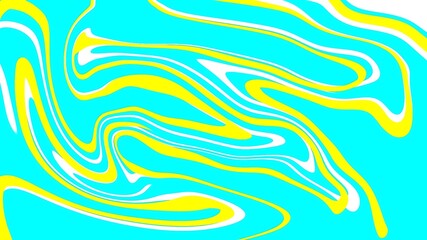 Obraz premium Abstract fluid art background with vibrant turquoise, yellow, and white liquid marble waves