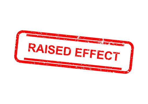 Red raised effect stamp with embossed text illustration