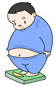 健康管理のイラスト - 肥満・体重増加・太りすぎ