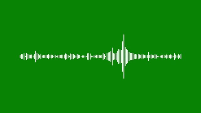 Audio waveform spectrum animation, sound wave animated on green background audio visualizer waveform animation,  perfect for music promotion or sound design projects, 4k video.