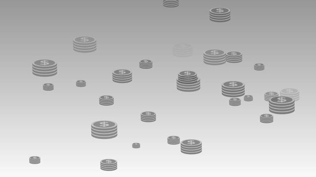 Floating coin stacks gradient background animation
