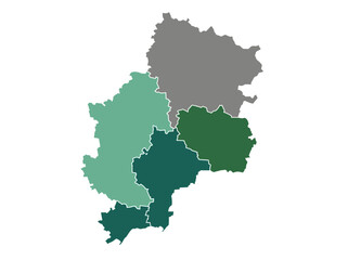 Fototapeta premium Administrative Map of Kharkiv Oblast Ukraine with Regional Divisions