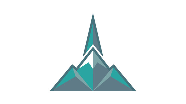 Geometric mountain peaks teal graphic