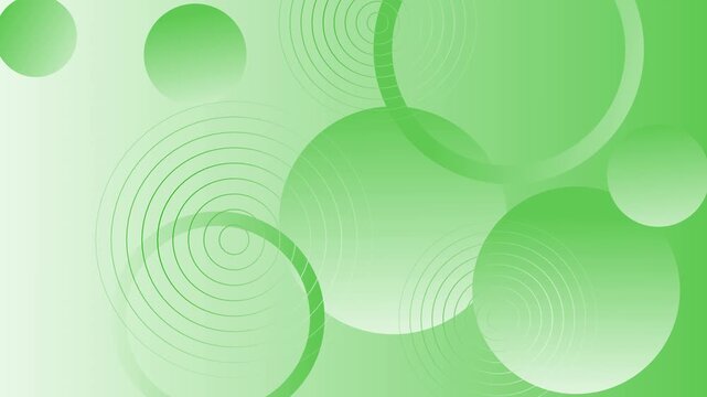 Abstract background with overlapping gradient spheres and concentric circular lines animation