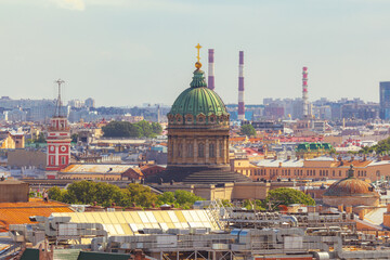 Naklejka premium Panoramic view of St. Petersburg from the colonnade of St. Isaac's Cathedral.