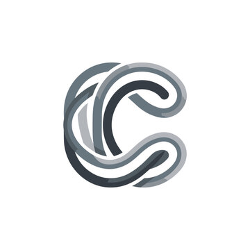 Stylized letter C logo with overlapping line layers.