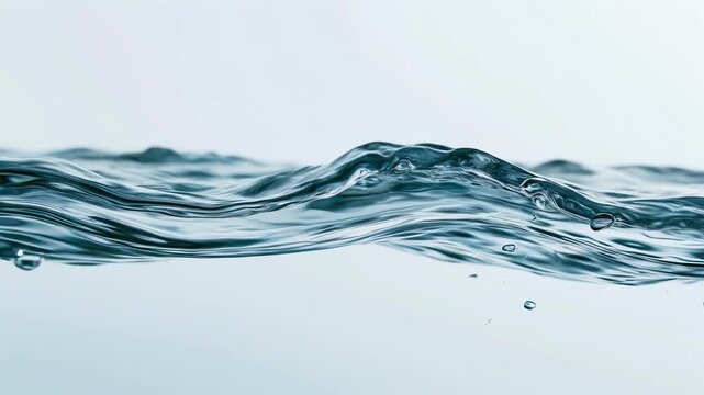 Water Surface Wave with Air Bubbles Half Underwater 4K