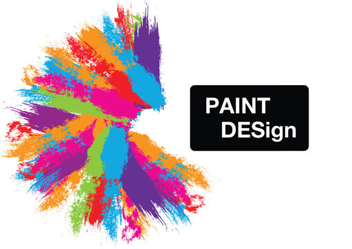 Abstract vector paint color splash background with textured strokes in blue,purple, red,pink, and yellow splatter brush. illustration vector design background