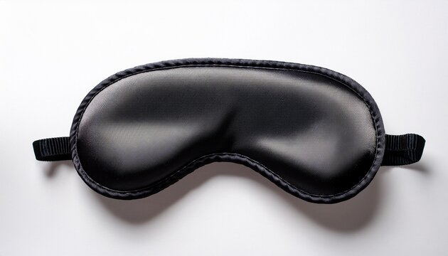 black sleep mask with white background