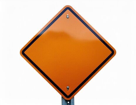 close up of an american blank road sign isolated on white background file